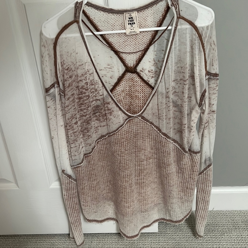 Free people waffle longsleeve XS